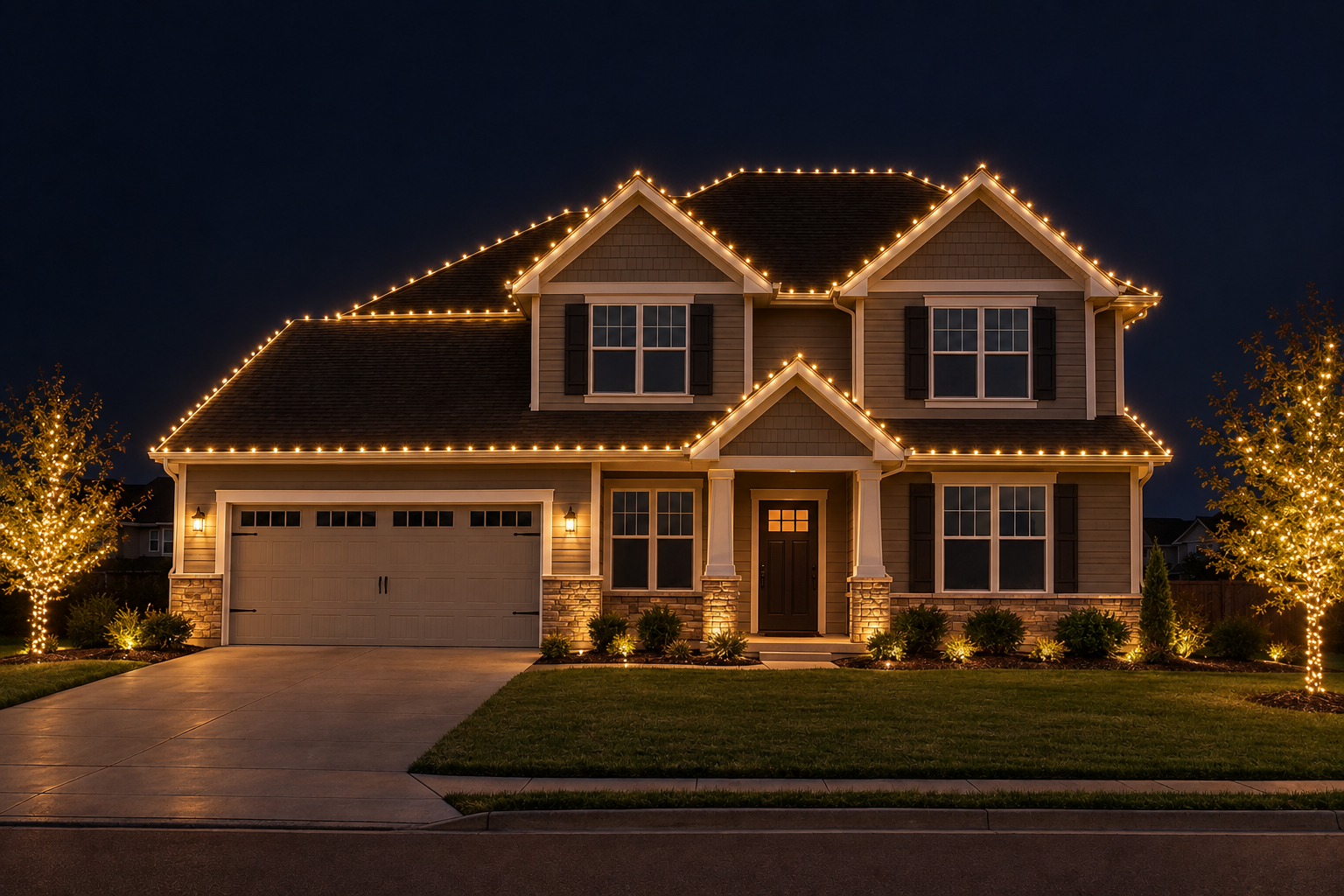 Lit up at night